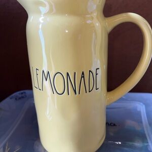 RAE DUNN Yellow Ceramic LEMONADE Pitcher